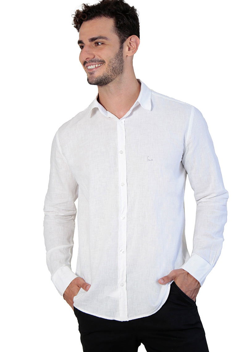 Camisa Manga Longa Linho Slim Fit