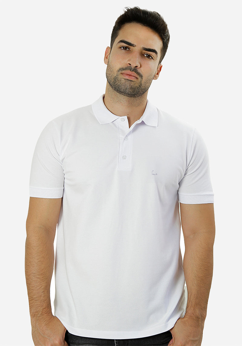 Polo Piquet Pima com Elastano Lisa