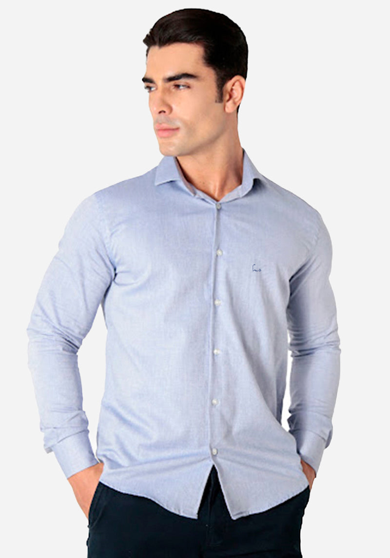 Camisa Oxford Pima Algodão Fio 80 Manga Longa Slim Fit