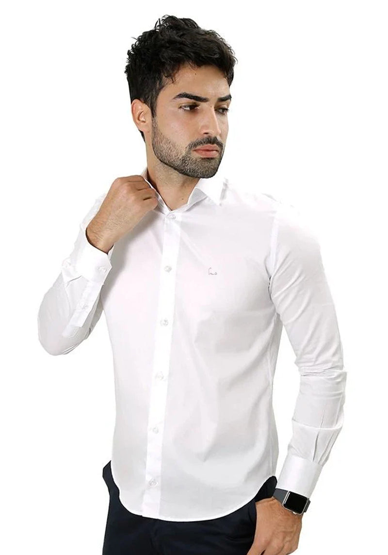 Camisa Manga Longa Slim Fit Básica Lisa